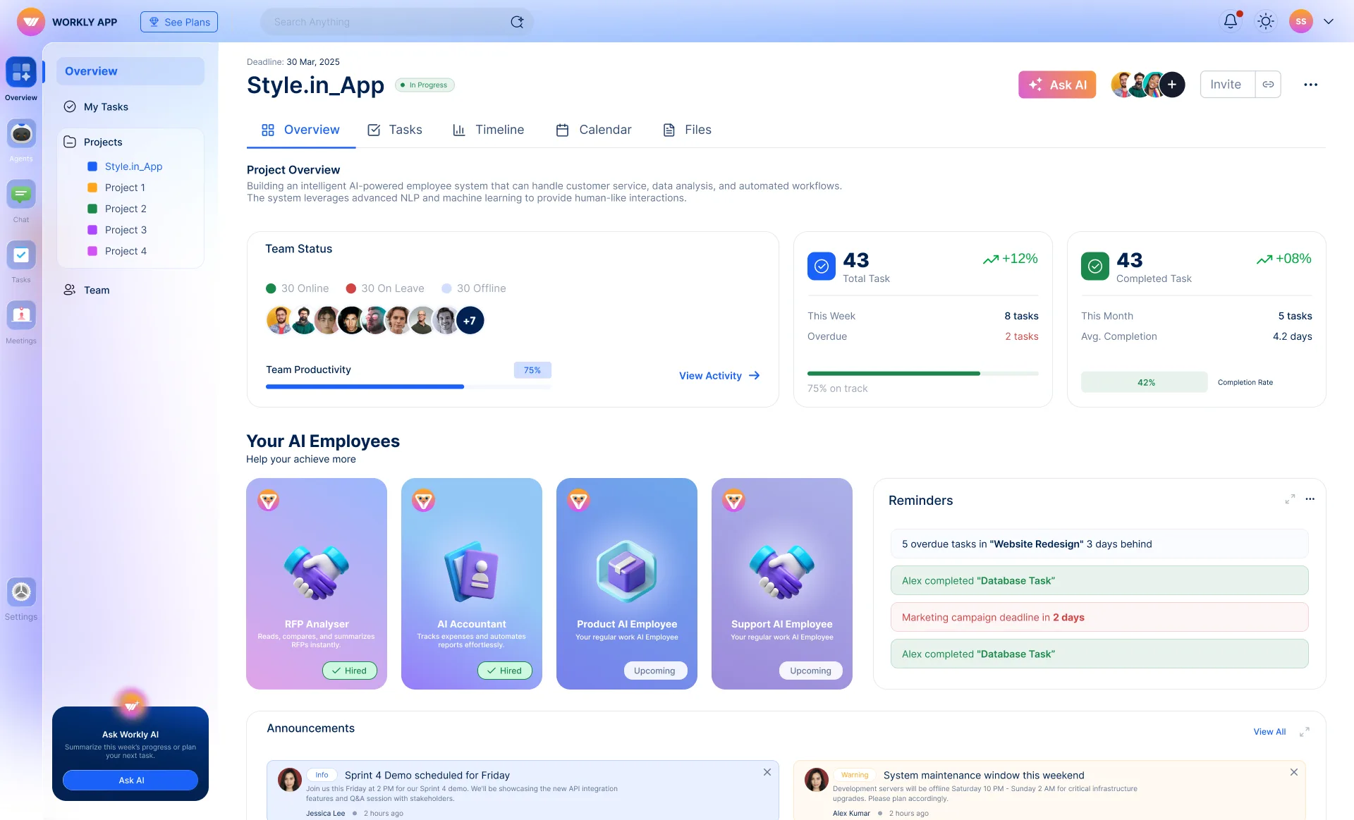 Workly, your AI employee eliminating your burden.